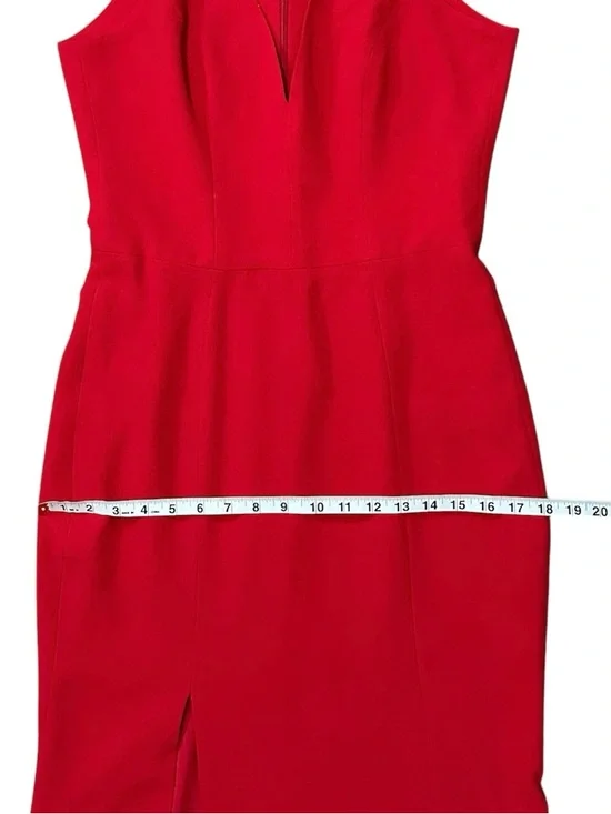 Dress the Population Iris Slit Crepe Gown Floor Length Red Size Medium - Picture 10 of 15